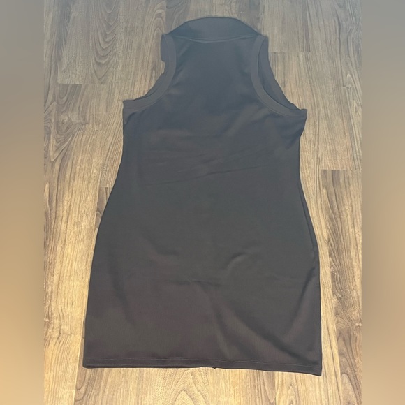 H&M Divided | Ribbed Sleeveless Polo Dress | Chocolate Brown | Large - Picture 2 of 5